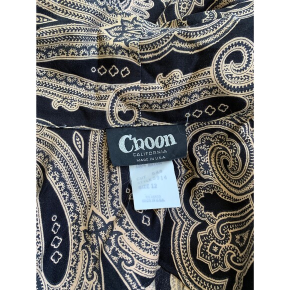 Vintage 80s Neutral Print Dress with Matching Long Jacket M - Picture 7 of 10